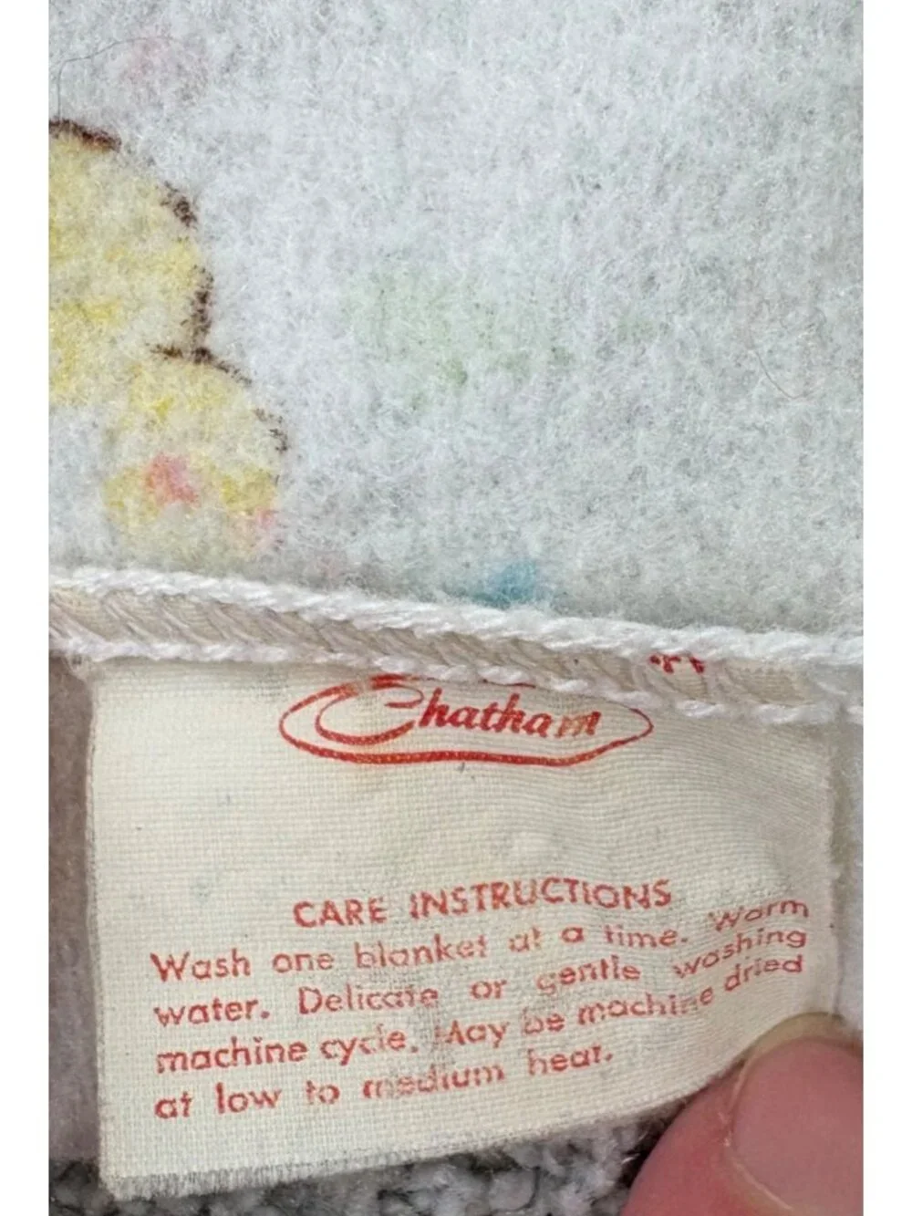 Chatham Vintage Baby Blanket Multicolored Ducks Floral Fade